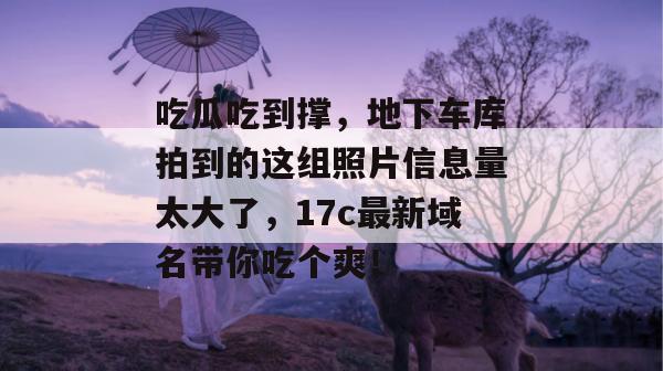 吃瓜吃到撑，地下车库拍到的这组照片信息量太大了，17c最新域名带你吃个爽！